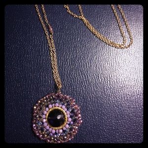 South moon under purple pendant necklace